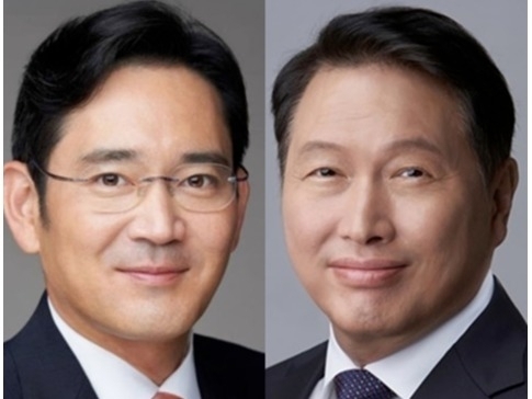 (왼쪽부터)이재용 삼성전자 회장, 최태원 SK그룹 회장./각 사