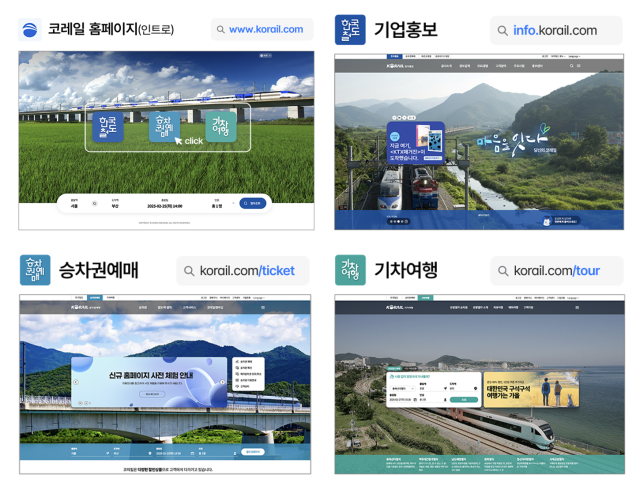 새로운 코레일 홈페이지 PC 접속 화면./코레일