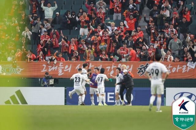 전북 현대와 강원FC의 4라운드 경기에서 나온 김경민의 결승골./프로축구연맹