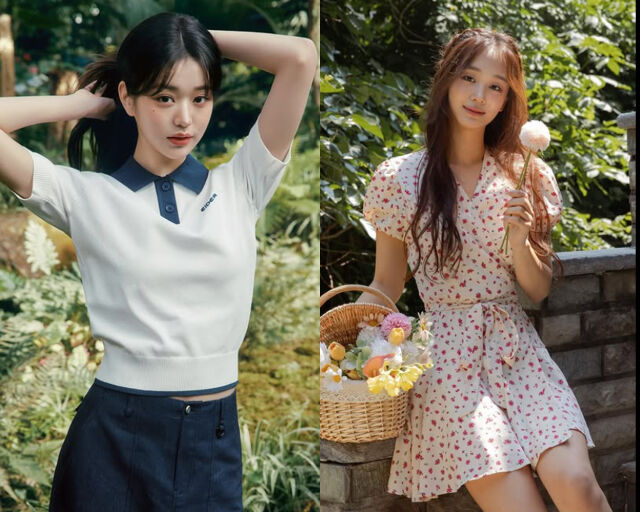 장원영과 이주영이 필라테스를 하고 있다. / 온라인 커뮤니티 캡처