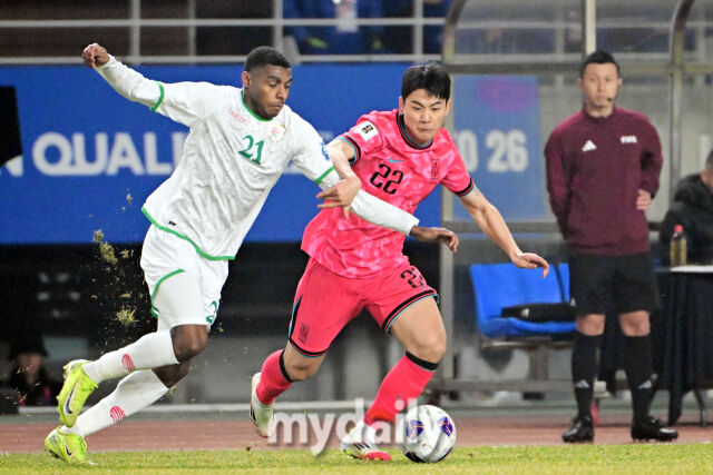대한민국 축구대표팀 설영우가 20일 오후 경기도 고양종합운동장에서 진행된 
