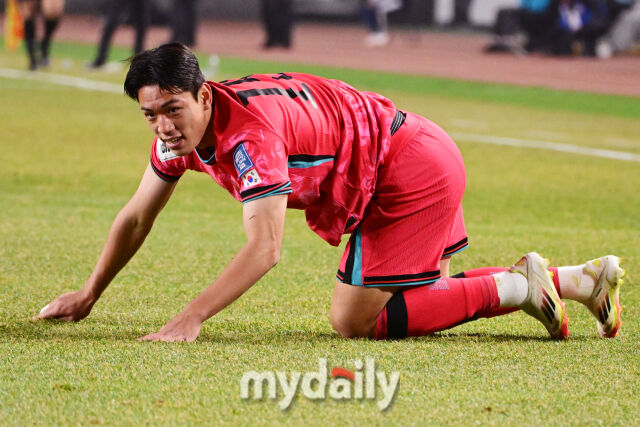 대한민국 축구대표팀 오세훈이 20일 오후 경기도 고양종합운동장에서 진행된 