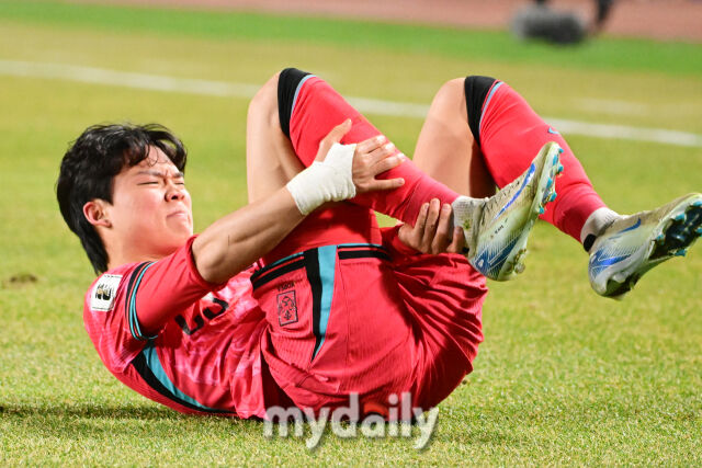 대한민국 축구대표팀 오현규가 20일 오후 경기도 고양종합운동장에서 진행된 