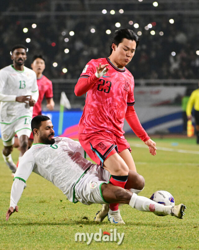 대한민국 축구대표팀 오현규가 20일 오후 경기도 고양종합운동장에서 진행된 