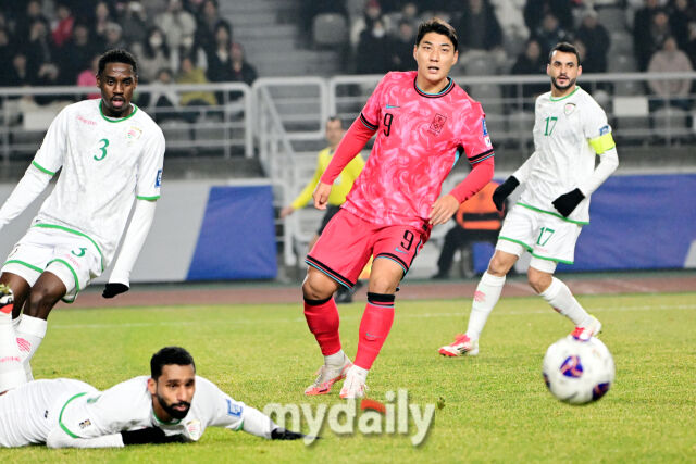 대한민국 축구대표팀 주민규가 20일 오후 경기도 고양종합운동장에서 진행된 