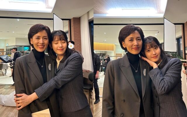 배우 故 강명주와 가수 겸 배우 아이유의 다정한 투샷 / 아이유 인스타그램