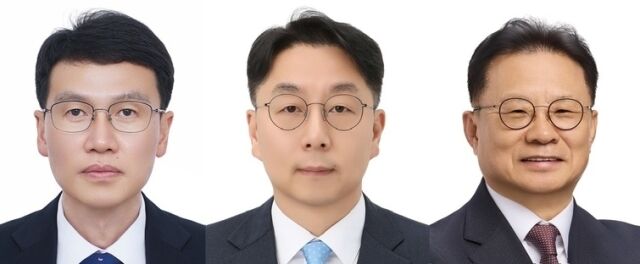 왼쪽부터 김세훈 동원산업 지주부문 대표이사, 박상진 동원산업 사업부문 대표이사, 장인성 동원산업 기술부문 대표이사. /동원그룹