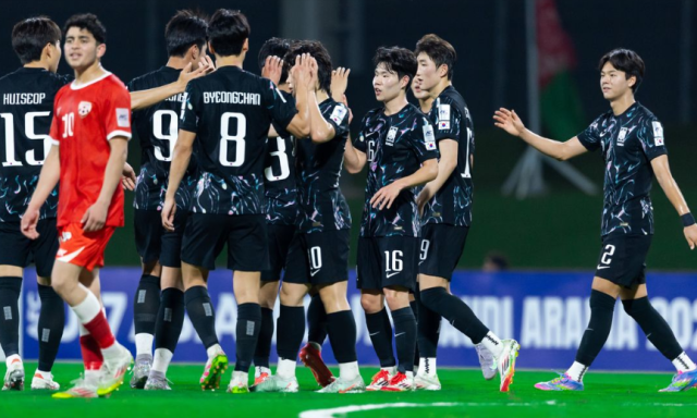 아프가니스탄을 6-0으로 꺾은 17세 이하(U-17) 대표팀./AFC 캡처