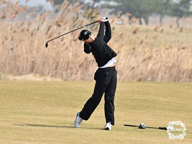 김민솔의 경기 모습. /KLPGA