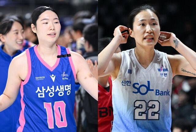 김나연(왼쪽)과 구슬./WKBL