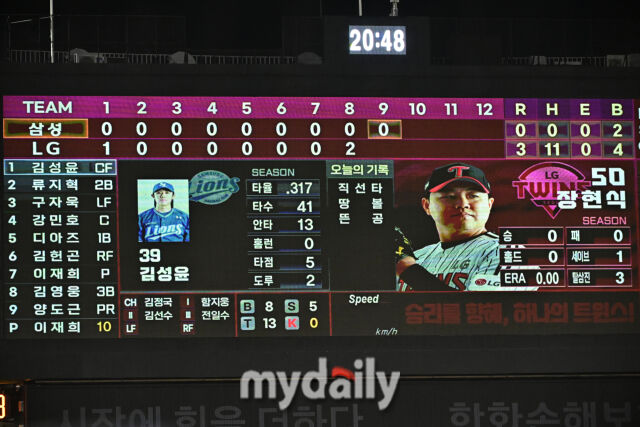 15일 서울 잠실야구장에서 열린 