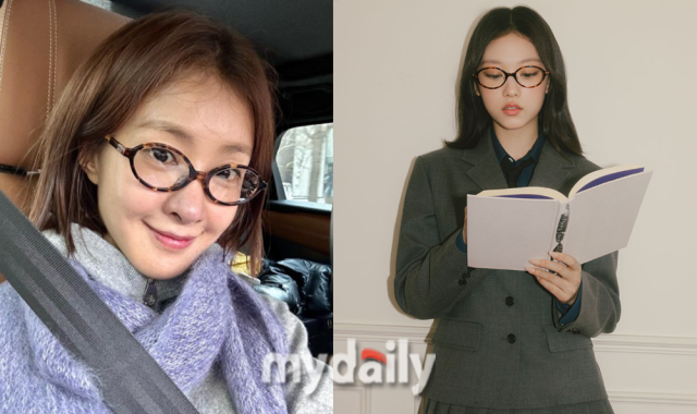 오벌 안경을 착용한 이시영과 해린./이시영 인스타그램 & 
