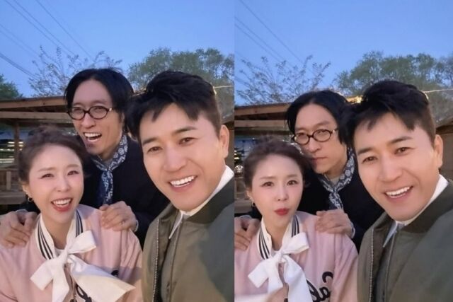신지, 김종민, 빽가./ 신지 SNS