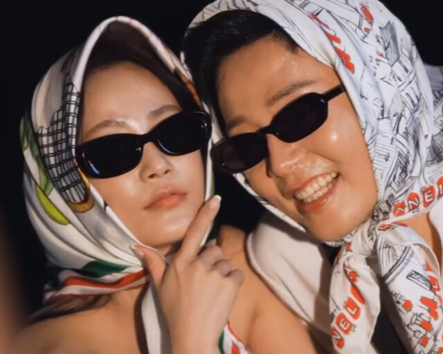 김지민과 김준호가 웨딩촬영에서 지드래곤을 따라했다. / 김지민 소셜미디어 캡처