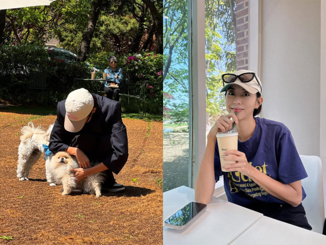반려견과 시간을 보내는 유이./유이 인스타그램