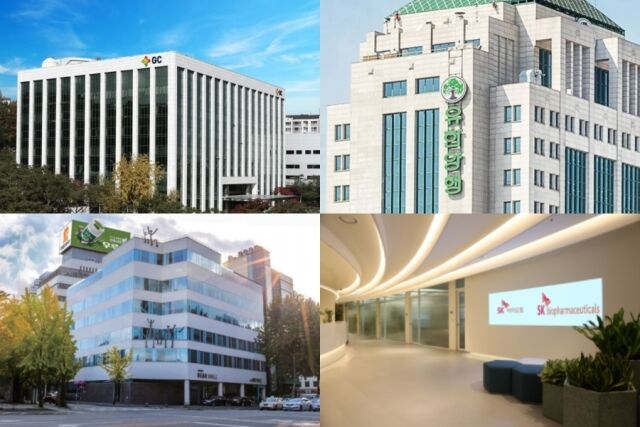 왼쪽 위부터 GC녹십자, 유한양행, SK바이오팜, 대웅제약. /각사