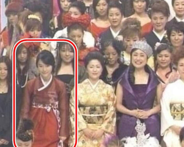 이정현이 일본 방송에서 기모노 대신 한복을 입고 출연해 화제다. / NHK 
