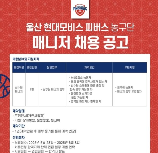 현대모비스 매니저 공고/현대모비스
