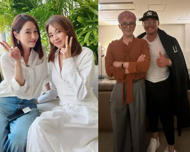 야노시호가 이민정을 만나던 날 추성훈은 지드래곤을 만나고 있다. / (왼쪽) 야노시호 SNS, (오른쪽) 추성훈 SNS